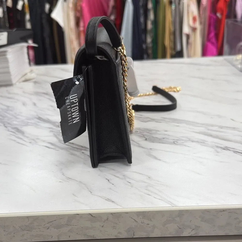 Tory Burch Black Crossbody Bag with Gold Chain